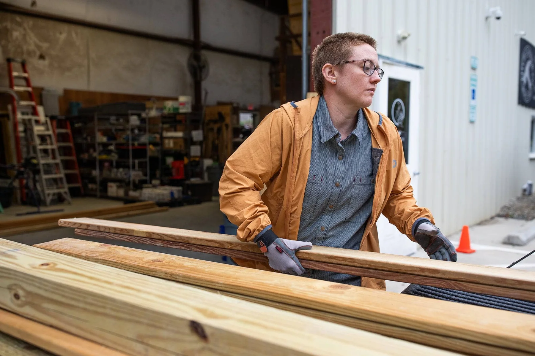 Materials and tools at the Hope Renovations shop